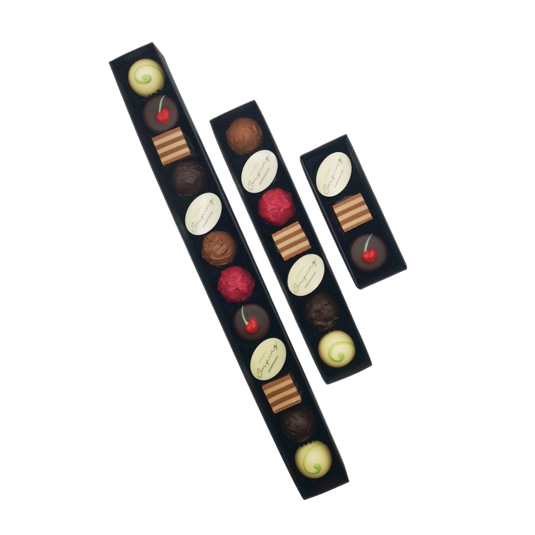 7er Pralinenstange mit zwei Motivpralinen