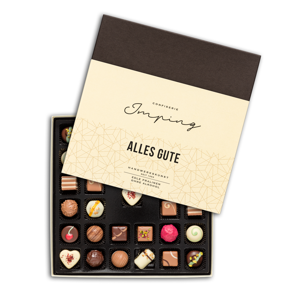 Edle Pralinen ohne Alkohol "Alles Gute" 400g