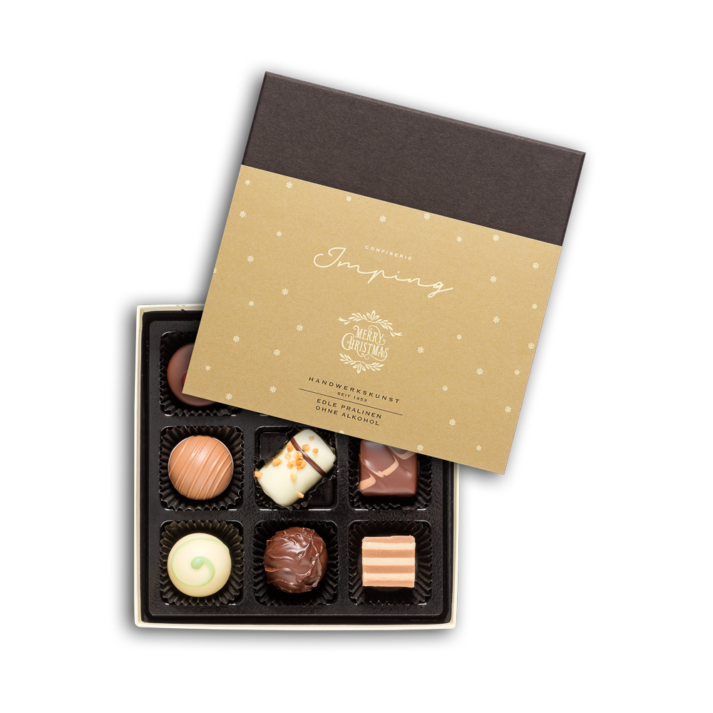 Edle Pralinen ohne Alkohol "Merry Christmas" 110g
